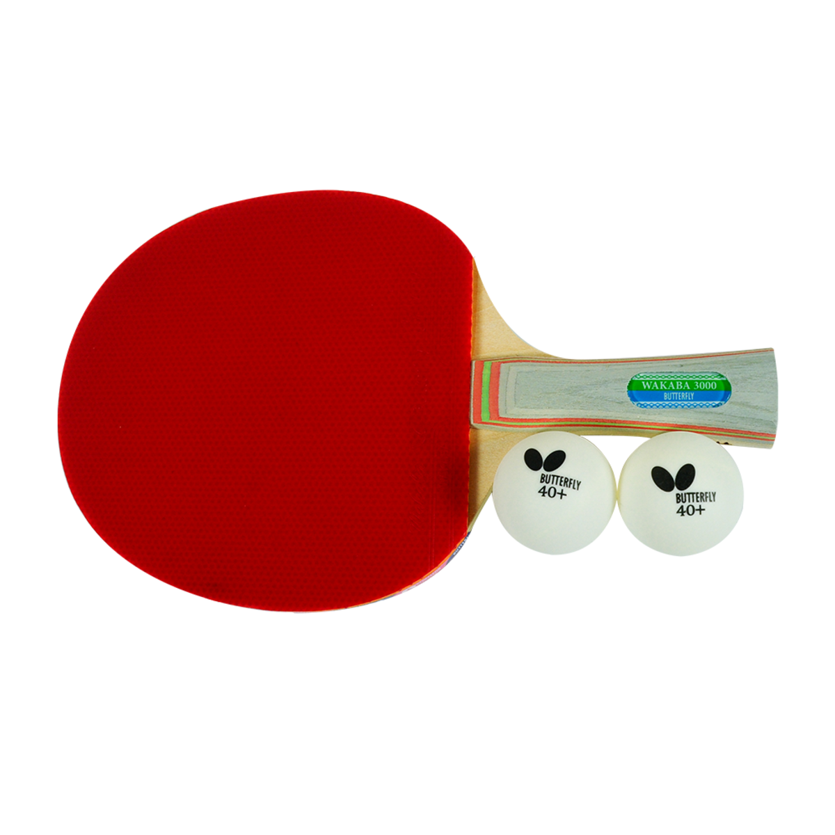 Butterfly Wakaba 3000 Racket: Racket & Balls